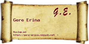 Gere Erina névjegykártya